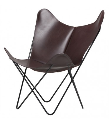 BKF CHAIR IN DARK BROWN WAXED LEATHER