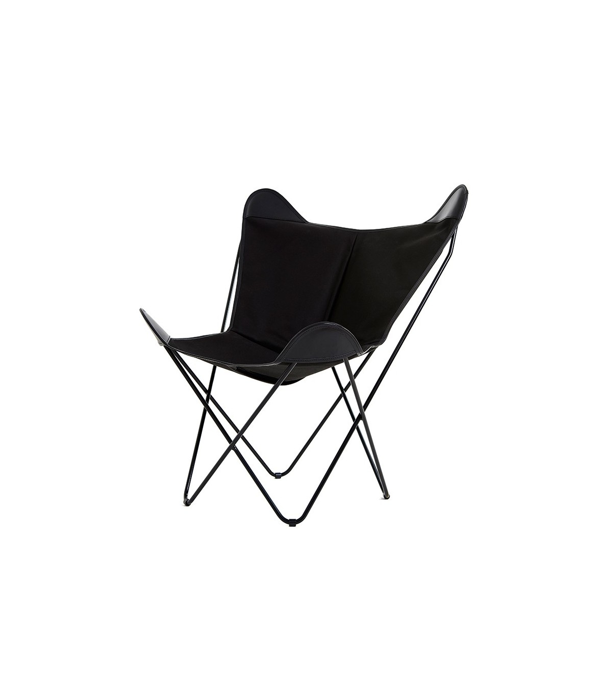 BKF CHAIR IN BLACK CANVAS AND LEATHER